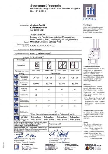 Systempr�fzeugnis - IDEAL 5000/6000